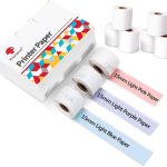 Für Phomemo M02S / M02 Pro, 9 Rollen/Packung, selbstklebendes Thermopapier mit 15 mm violetter/hellblauer/hellrosa Unterseite