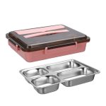 Lunchbox aus Edelstahl 304, auslaufsicher, isoliert, Bento-Box für Studentenwohnheime, 4 Grid Pink, 4 Grid Black, 4 Grid Blue, 5 Grid Pink, 5 Grid Black, 5 Grid Blue