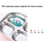 Lunchbox aus Edelstahl 304, auslaufsicher, isoliert, Bento-Box für Studentenwohnheime, 4 Grid Pink, 4 Grid Black, 4 Grid Blue, 5 Grid Pink, 5 Grid Black, 5 Grid Blue – Bild 3