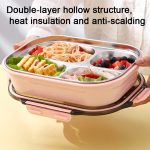 Lunchbox aus Edelstahl 304, auslaufsicher, isoliert, Bento-Box für Studentenwohnheime, 4 Grid Pink, 4 Grid Black, 4 Grid Blue, 5 Grid Pink, 5 Grid Black, 5 Grid Blue – Bild 5