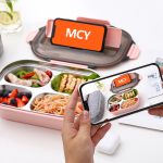 Lunchbox aus Edelstahl 304, auslaufsicher, isoliert, Bento-Box für Studentenwohnheime, 4 Grid Pink, 4 Grid Black, 4 Grid Blue, 5 Grid Pink, 5 Grid Black, 5 Grid Blue – Bild 6