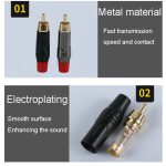 Audio-/Videostecker mit gelötetem RCA-Stecker aus reinem Kupfer, zusammengebaut mit AV-Lotus-Anschluss, Red – Bild 4