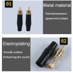 Audio-/Videostecker mit gelötetem RCA-Stecker aus reinem Kupfer, zusammengebaut mit AV-Lotus-Anschluss, Black – Bild 4