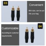 Audio-/Videostecker mit gelötetem RCA-Stecker aus reinem Kupfer, zusammengebaut mit AV-Lotus-Anschluss, Black – Bild 5