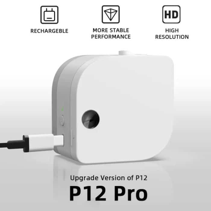 Phomemo P12Pro Li-Ionen-Akku, kompakter Bluetooth, praktischer selbstklebender Thermo-Etikettendrucker, Printer – Bild 3