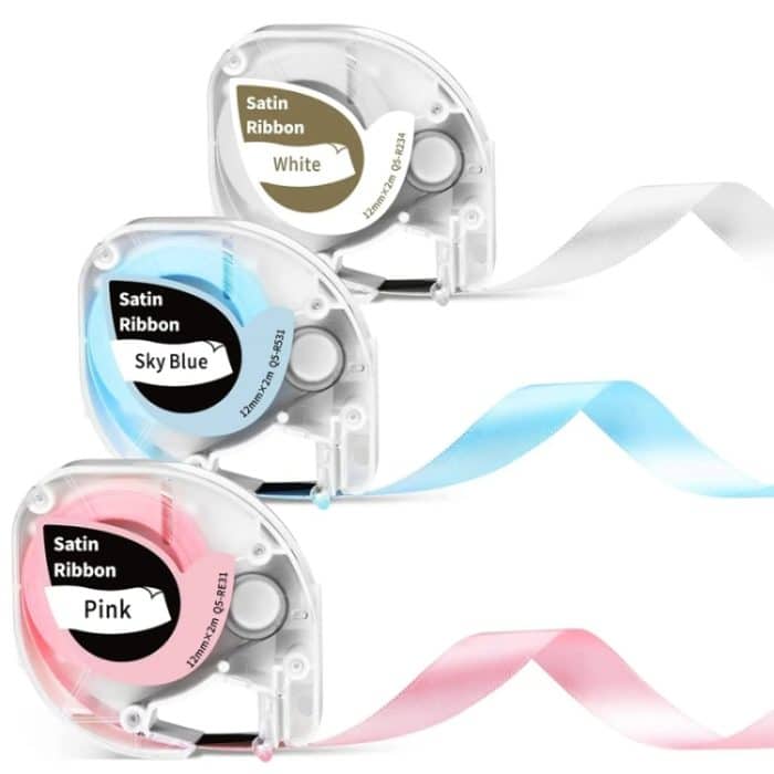 Für Phomemo P12 / P12 Pro 12 mm x 2 m Thermotransfer-Etikettenband, Label Ribbon(Black Word On Sky Blue), Label Ribbon(Black Word On Pink), Label Ribbon(Gold Word On White) – Bild 2