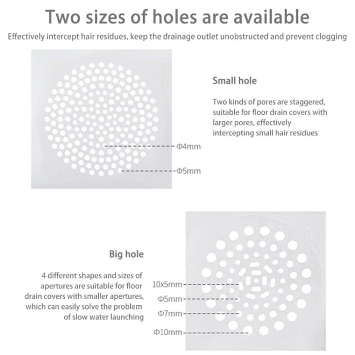 FASOLA 15 Stück/Beutel Waschbecken Einwegfilter Kanalisation Mund Vlies Bodenablauf Aufkleber, Small Hole, Large Hole – Bild 3