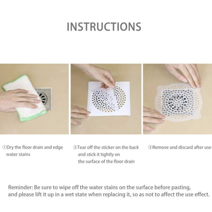 FASOLA 15 Stück/Beutel Waschbecken Einwegfilter Kanalisation Mund Vlies Bodenablauf Aufkleber, Small Hole, Large Hole – Bild 9