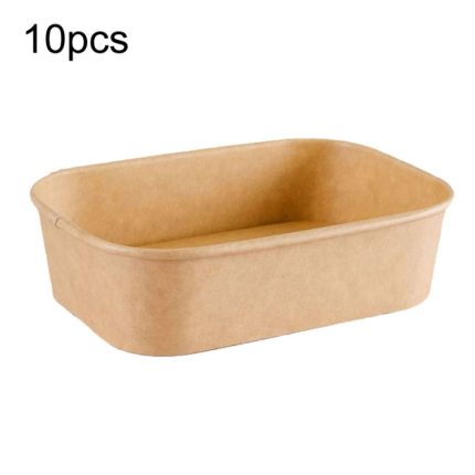 Einweg-Lunchbox aus Kraftpapier, rechteckige Verpackungsboxen zum Mitnehmen mit runden Ecken, 10pcs 500ml, 10pcs 650ml, 10pcs 750ml, 10pcs 850ml, 10pcs 1000ml