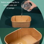 Einweg-Lunchbox aus Kraftpapier, rechteckige Verpackungsboxen zum Mitnehmen mit runden Ecken, 10pcs 500ml, 10pcs 650ml, 10pcs 750ml, 10pcs 850ml, 10pcs 1000ml – Bild 3