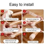 Nicht gewebte, selbstklebende, rutschfeste Fußaufkleber für Stühle, universelle Tisch- und Bankbeinpolster, 2.5 x 450cm – Bild 9