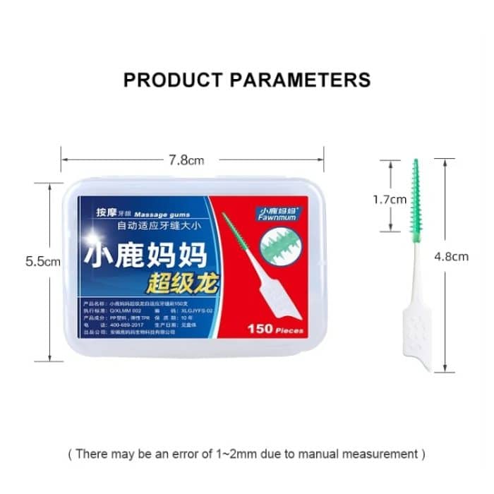Fawnmum 150 Stück/Box Silikon Interdentalbürsten Zahnbürsten Zahnreinigung Zahnfleisch – Bild 2