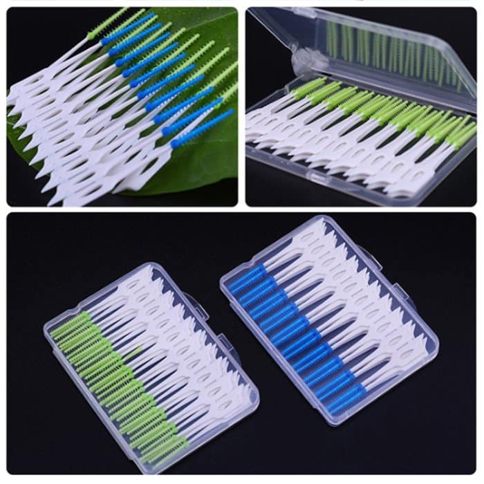 40 Stück/Box Silikon-Interdentalbürste, Mundreinigungs-Lückenbürste, 40pcs /Box (Green), 40pcs /Box (Blue) – Bild 7