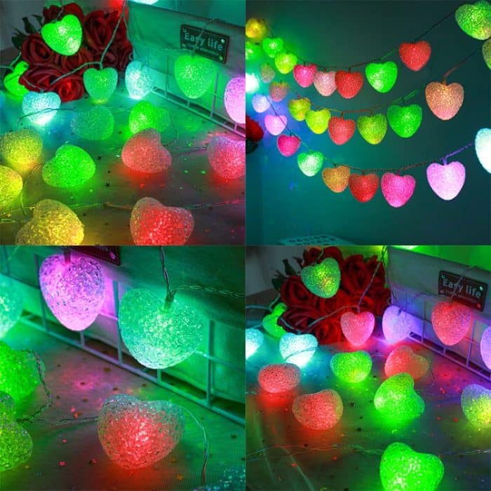 1,2 m LED-Liebes-Blinklichterkette, wasserdichte Batteriebox-Dekorationslichter – Bild 4