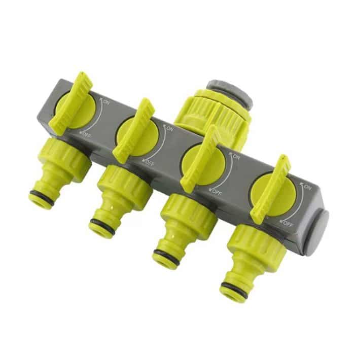 TBD0604134801A.jpg Garten-Rasenbewässerung, EU-Gewindehahn, ein Eingang, vier Ausgänge, Ventilumsteller, Green And Gray – Bild 1