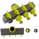 Garten-Rasenbewässerung, EU-Gewindehahn, ein Eingang, vier Ausgänge, Ventilumsteller, Green And Gray – Bild 2