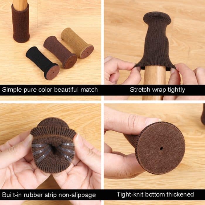 Rutschfeste Tisch- und Stuhlschoner, geräuschlose und verschleißfeste Tischpolster, 4pcs /Set, 16pcs /Set – Bild 9