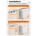 Hängender 7-Liter-Mülleimer für die Küche mit verschiebbarem Deckel und Mülleimer unter der Spüle, 7L – Bild 6