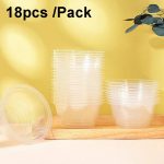 HEJIAHAO Einwegschüssel in Lebensmittelqualität, runde, verdickte, transparente Kunststoffschüssel, 18pcs /Pack
