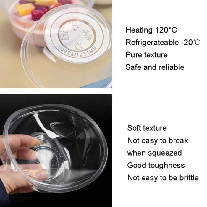 HEJIAHAO Einwegschüssel in Lebensmittelqualität, runde, verdickte, transparente Kunststoffschüssel, 18pcs /Pack – Bild 3