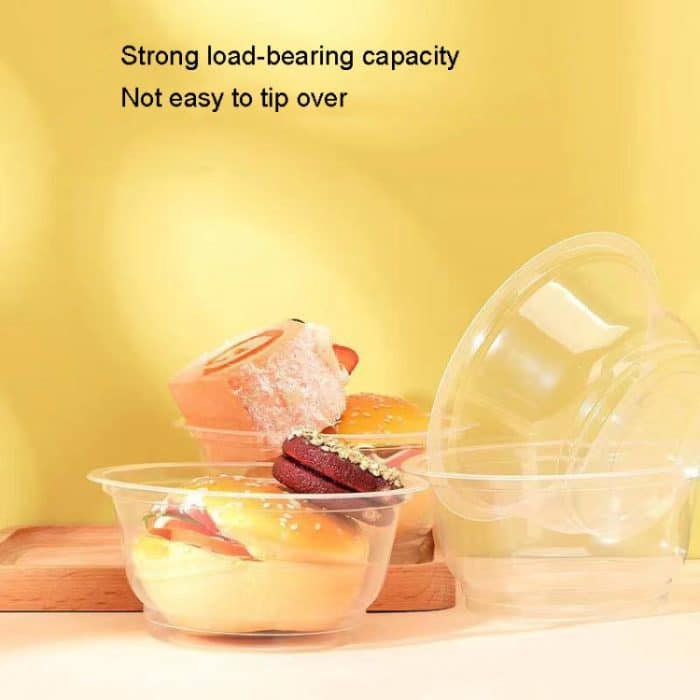 HEJIAHAO Einwegschüssel in Lebensmittelqualität, runde, verdickte, transparente Kunststoffschüssel, 18pcs /Pack – Bild 6