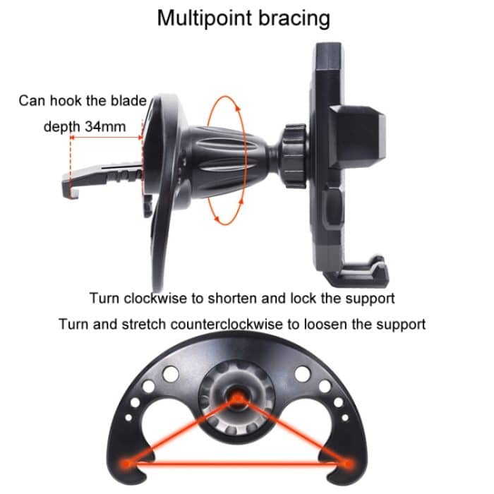 Knopftyp Auto-Klimaanlage, Luftauslass, Navigation, Handy-Halterung – Bild 4