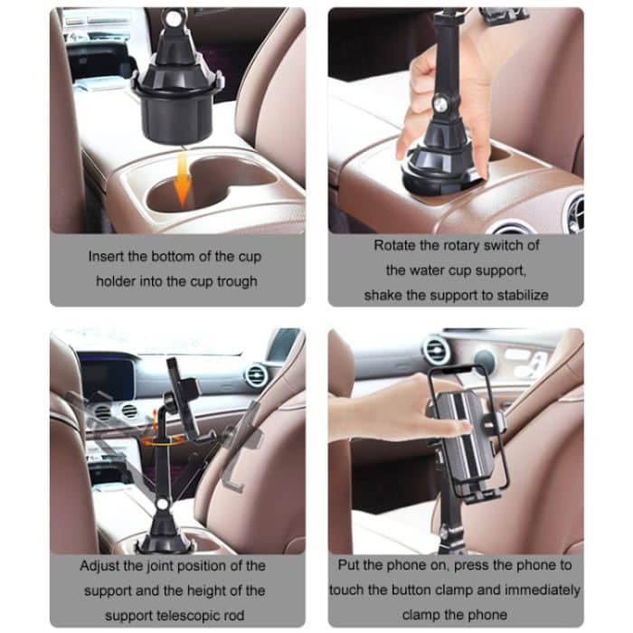 Auto-Mittelkonsolen-Wasserbecherhalter, verstellbarer Handyhalter – Bild 8