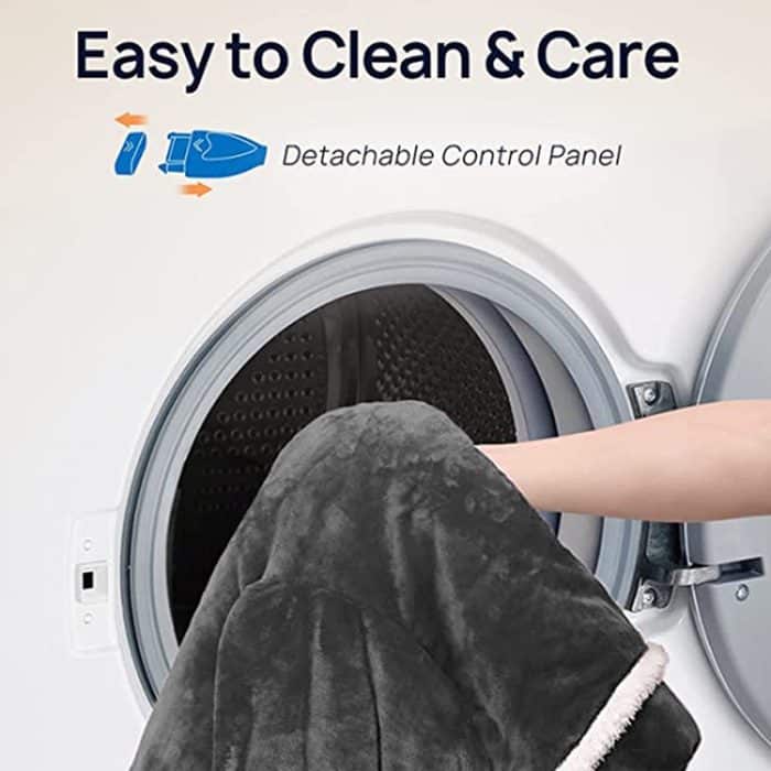 Tragbare Heizdecke mit elektrischem Überwurf, elektrische Flanelldecke mit Ärmeln, 130 x 150cm EU Plug, 130 x 150cm UK Plug, 150 x 180cm EU Plug – Bild 7