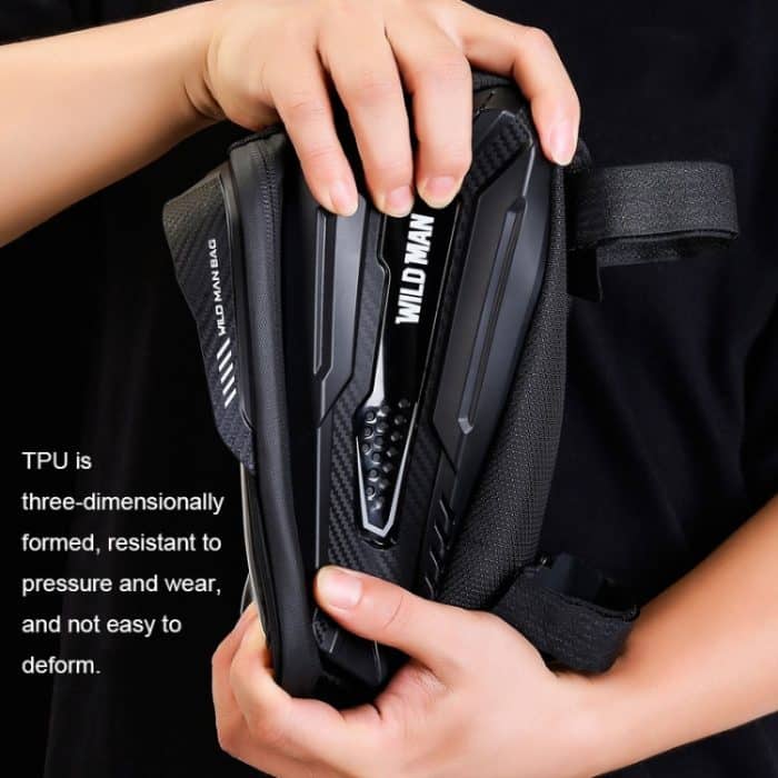 WILD MAN M30 1L Hartschalen-Mountainbike-Frontträgertasche, TPU-Touchscreen-Fahrradausrüstungstasche, M30 (Black), M30 (Black Red) – Bild 7