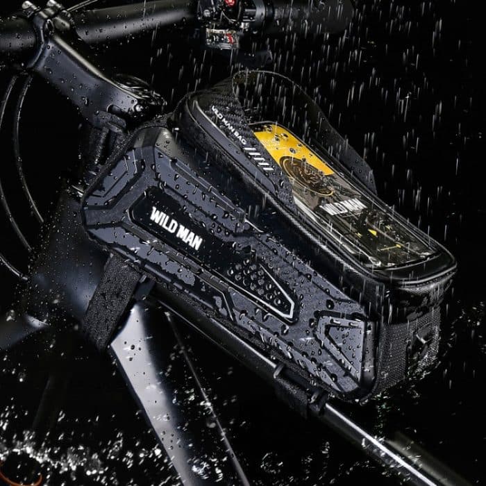 WILD MAN M30 1L Hartschalen-Mountainbike-Frontträgertasche, TPU-Touchscreen-Fahrradausrüstungstasche, M30 (Black), M30 (Black Red) – Bild 9