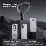 TELESIN Silikon-Nackenhalterung, magnetischer Selfie-Stick, Handy-Nackenhalter, MNM-001 (Gray), MNM-001 (Blue) – Bild 10