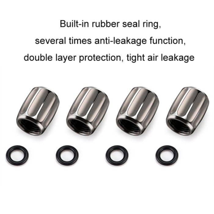 4 Stück/Set Metall-Anti-Diebstahl-Reifenkernventil, personalisierte Konvertierungskappe, Colorful, Titanium Black, Red, Silver – Bild 4