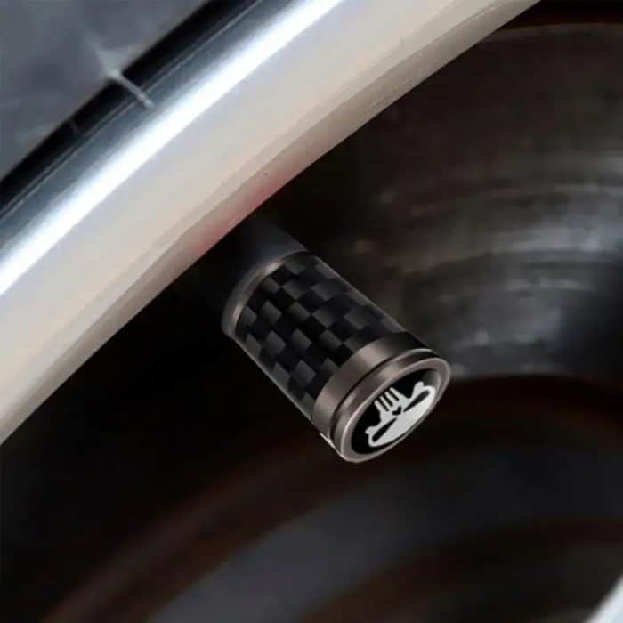 4 Stück/Set echte Carbonfaser-Skelett-Reifenventilkappen – Bild 5