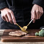 4 Stück/Packung Edelstahl-Besteck mit glänzendem Spiegel, Geschenkset, With Tea Spoon (Silver), With Tea Spoon (Titanium), With Tea Spoon (Black Golden), With Chopsticks (Silver), With Chopsticks (Titanium), With Chopsticks (Black Golden) – Bild 7