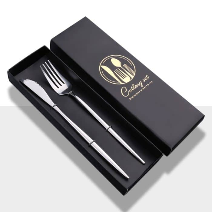 2 Stück/Packung Edelstahl-Besteck mit glänzendem Spiegel, Geschenkset, Knife Fork (Silver), Knife Fork (Titanium), Knife Fork (Black Golden), Spoon Chopsticks (Silver), Spoon Chopsticks (Titanium), Spoon Chopsticks (Black Golden), Spoon Fork (Silver)... – Bild 1