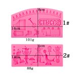 Zirkus-Motto-Clown-Tier-Silikonform zum Backen von Kuchen, Dekorationsform, A822 Pink, A823 Pink, A822 Gray, A823 Gray – Bild 4