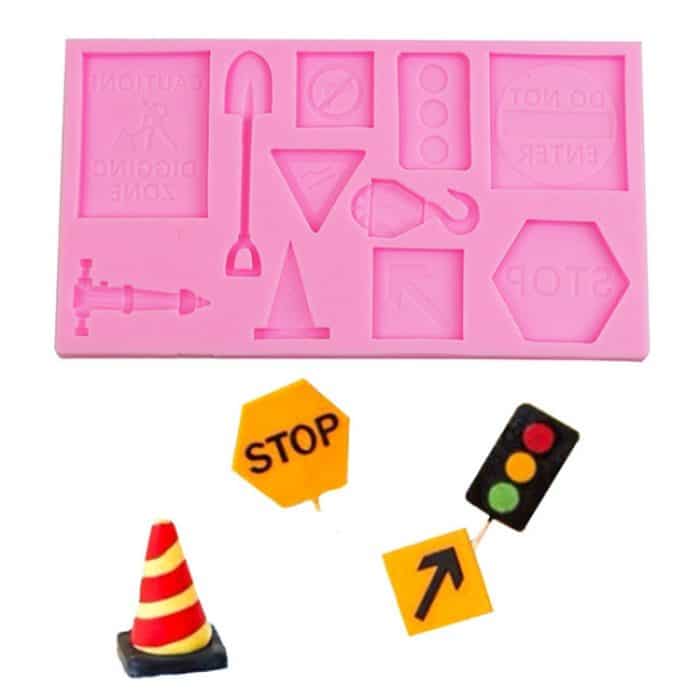 Cartoon-Baustelle-Werkzeuge, technische Auto-Kuchen-Dekorationsformen, MK-3055 (Pink), MK-3055 (Light Gray), MK-3056 (Pink), MK-3056 (Light Gray), MK-3057 (Pink), MK-3057 (Light Gray), MK-3058 (Pink), MK-3058 (Light Gray) – Bild 1