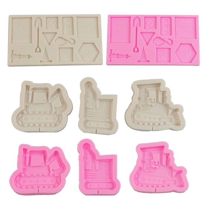 Cartoon-Baustelle-Werkzeuge, technische Auto-Kuchen-Dekorationsformen, MK-3055 (Pink), MK-3055 (Light Gray), MK-3056 (Pink), MK-3056 (Light Gray), MK-3057 (Pink), MK-3057 (Light Gray), MK-3058 (Pink), MK-3058 (Light Gray) – Bild 2