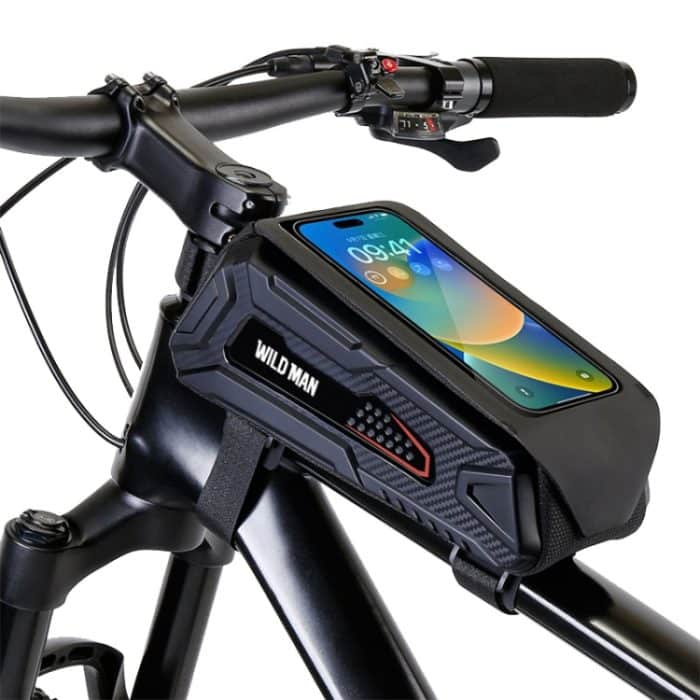WILD MAN M90 EVA-Hartschalen-Mountainbike-Handy-Touchscreen, wasserdichte Frontträgertasche, M90 (Black Gray), M90 (Black Red) – Bild 11