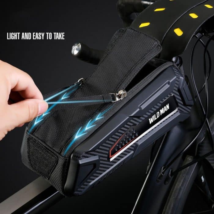 WILD MAN M90 EVA-Hartschalen-Mountainbike-Handy-Touchscreen, wasserdichte Frontträgertasche, M90 (Black Gray), M90 (Black Red) – Bild 7