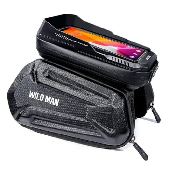 WILD MAN XT6 1,2 l Mountainbike-EVA-Hartschalen-wasserdichte Handy-Touchscreen-Oberrohrtasche, XT6 (Solar), XT6 (Twill) – Bild 1