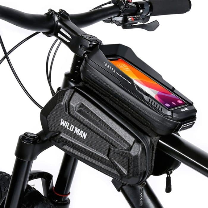 WILD MAN XT6 1,2 l Mountainbike-EVA-Hartschalen-wasserdichte Handy-Touchscreen-Oberrohrtasche, XT6 (Solar), XT6 (Twill) – Bild 2