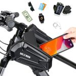 WILD MAN XT6 1,2 l Mountainbike-EVA-Hartschalen-wasserdichte Handy-Touchscreen-Oberrohrtasche, XT6 (Solar), XT6 (Twill) – Bild 4