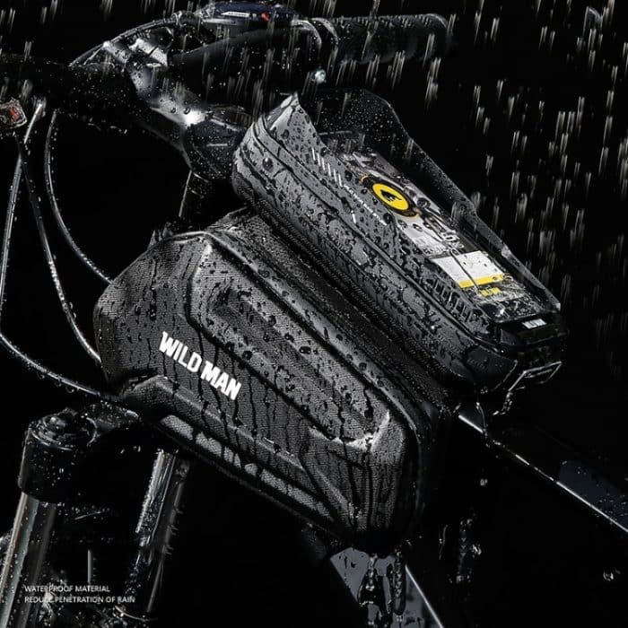 WILD MAN XT6 1,2 l Mountainbike-EVA-Hartschalen-wasserdichte Handy-Touchscreen-Oberrohrtasche, XT6 (Solar), XT6 (Twill) – Bild 6