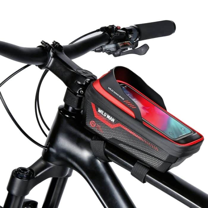 WILD MAN ES12 1L Mountainbike-Frontträgertasche Fahrrad wasserdichte Handy-Satteltasche, ES12 (Black), ES12 (Red), ES12 (Grey), ES12 (Blue) – Bild 6