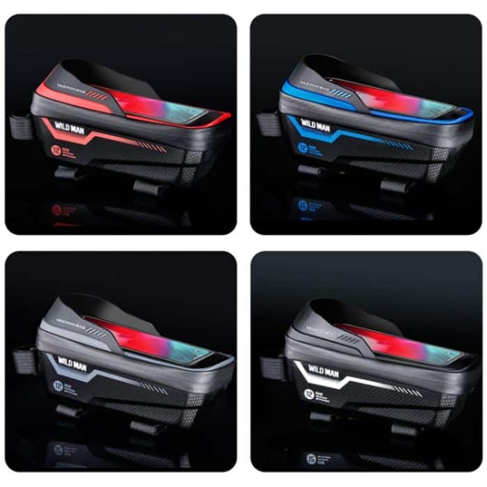 WILD MAN ES12 1L Mountainbike-Frontträgertasche Fahrrad wasserdichte Handy-Satteltasche, ES12 (Black), ES12 (Red), ES12 (Grey), ES12 (Blue) – Bild 10