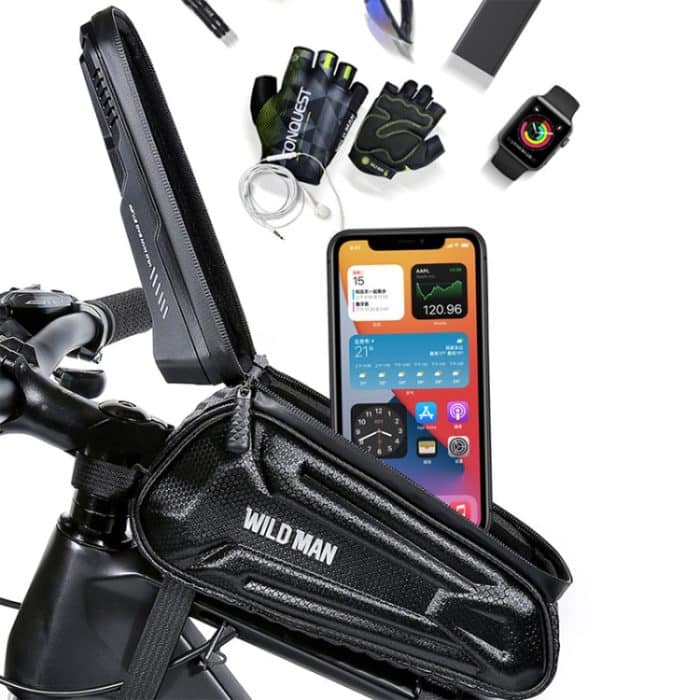 WILD MAN XT5 1,2 l EVA-Hartschalen-Fahrrad-Frontträgertasche, wasserdichte Tasche für Touchscreen-Telefon, XT5 (Twill), XT5 (Solar) – Bild 5
