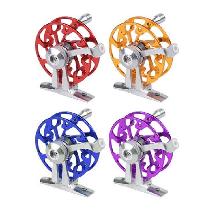 Eisfischerfloßrolle, Fliegenrolle mit Basis, komplett aus Metall, hohles Angelgerät, 50mm Red, 50mm Purple, 50mm Gold, 65mm Red, 65mm Purple, 65mm Gold – Bild 2