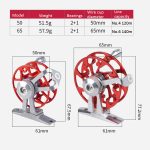 Eisfischerfloßrolle, Fliegenrolle mit Basis, komplett aus Metall, hohles Angelgerät, 50mm Red, 50mm Purple, 50mm Gold, 65mm Red, 65mm Purple, 65mm Gold – Bild 4