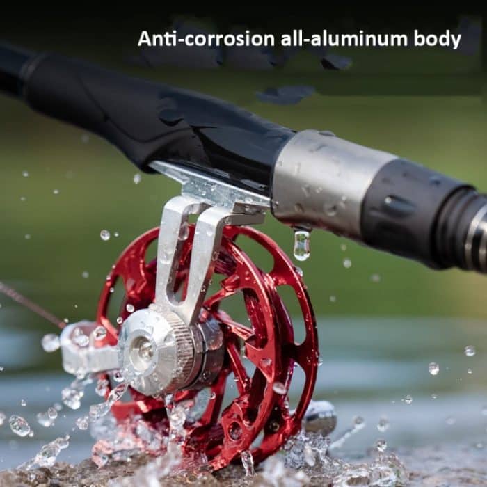 Eisfischerfloßrolle, Fliegenrolle mit Basis, komplett aus Metall, hohles Angelgerät, 50mm Red, 50mm Purple, 50mm Gold, 65mm Red, 65mm Purple, 65mm Gold – Bild 5